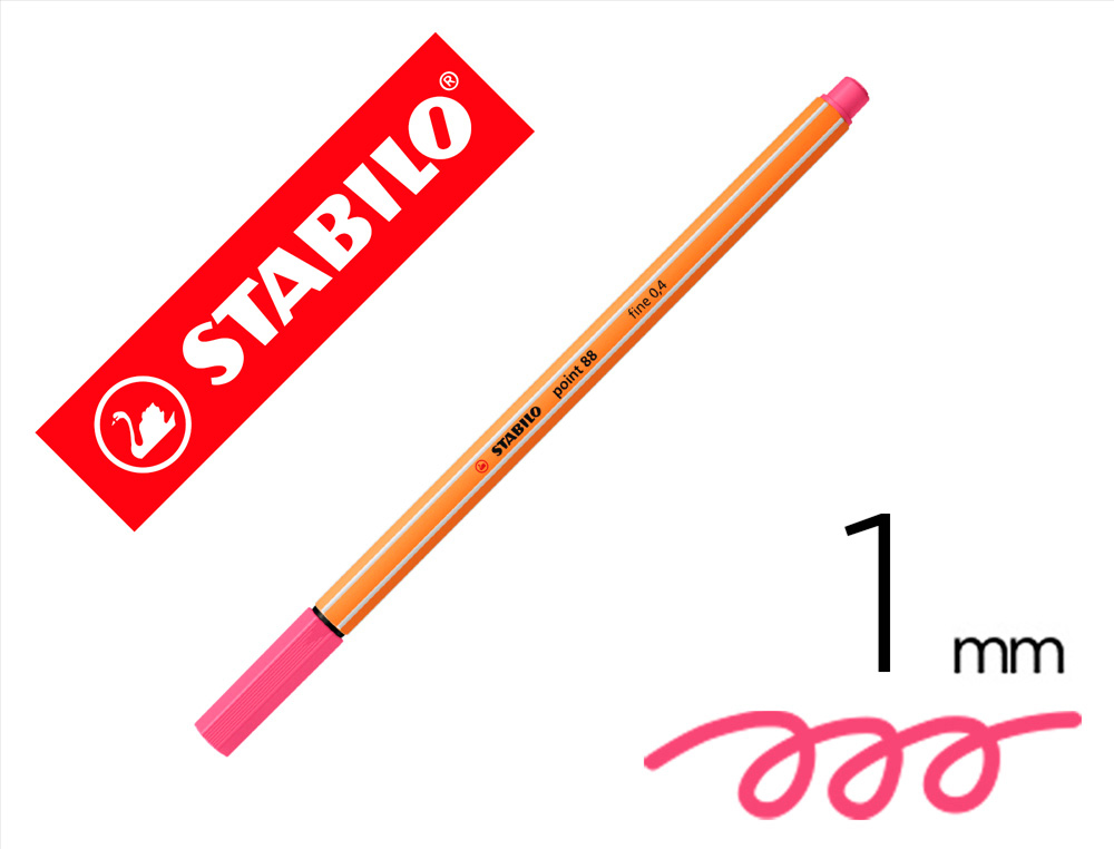 ROTULADOR STABILO PUNTA DE FIB RA POINT 88 ROSA CLARO PUNTA FINA 0,4MM