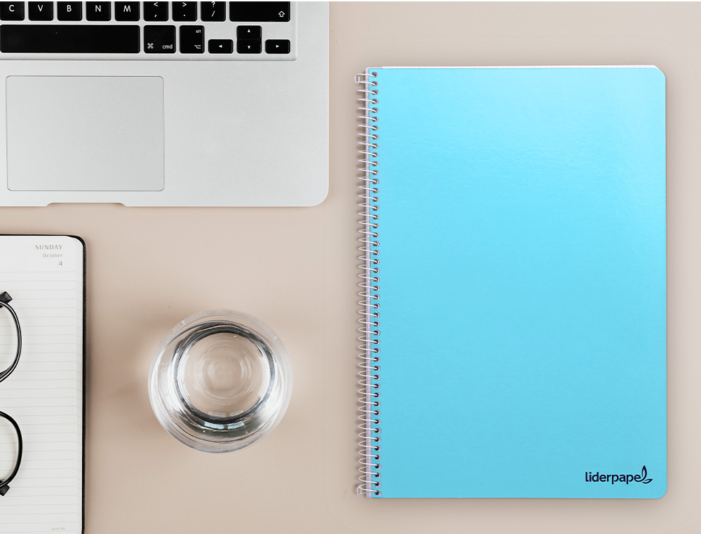 CUADERNO ESPIRAL LIDERPAPEL FOLIO SMART TAPA BLANDA 80H 60GR CUADRO 5MM CON MARGEN COLORES SURTIDOS