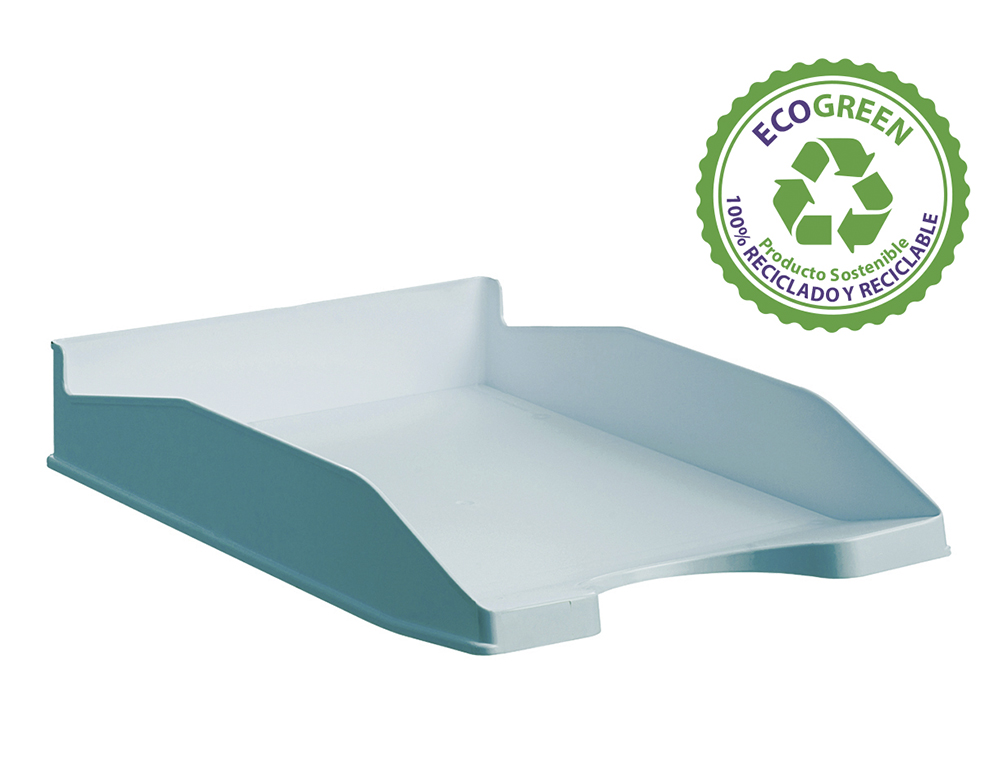 BANDEJA SOBREMESA ARCHIVO 2000 ECOGREEN PLASTICO 100% RECICLADO APILABLE FORMATOS DIN A4 Y FOLIO COLOR AZUL