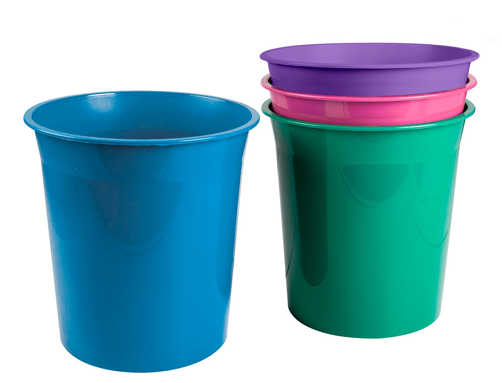 PAPELERA PLASTICO LIDERPAPEL MENTA OPACO 13 LITROS 275X285 MM