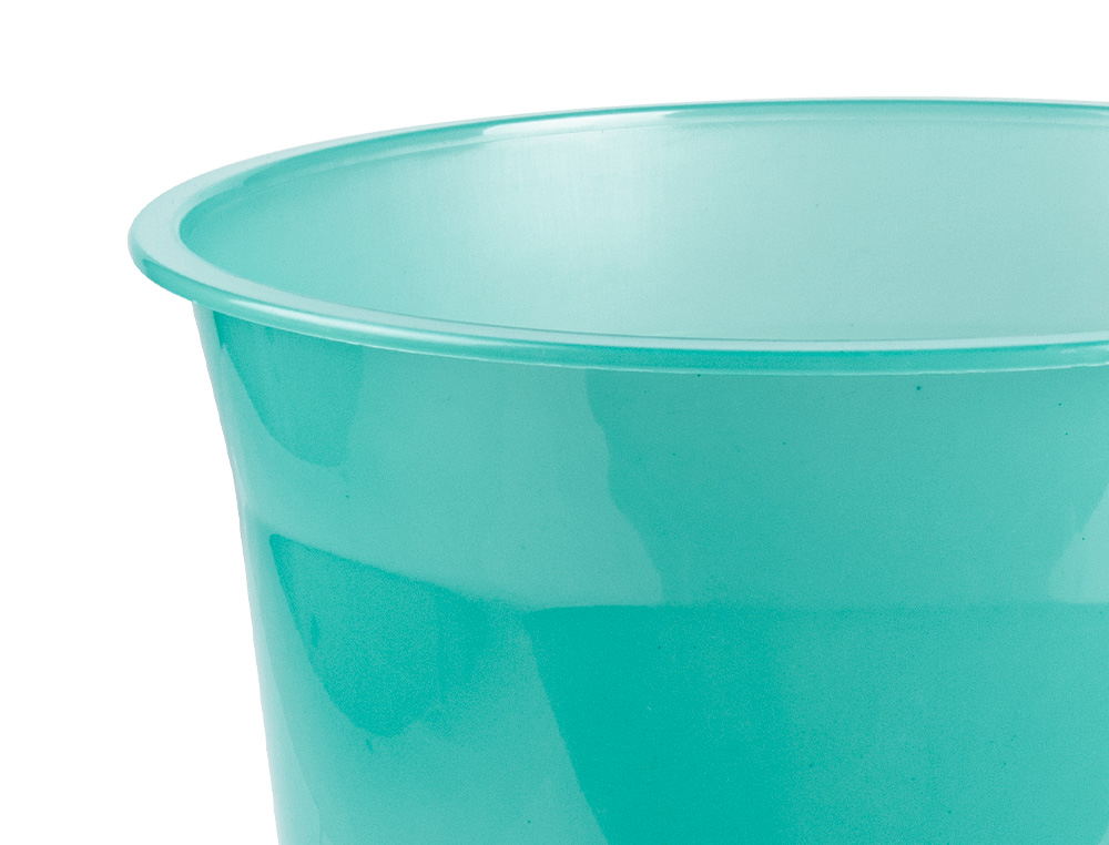 PAPELERA PLASTICO LIDERPAPEL MENTA TRANSLUCIDO 13 LITROS 275X285 MM