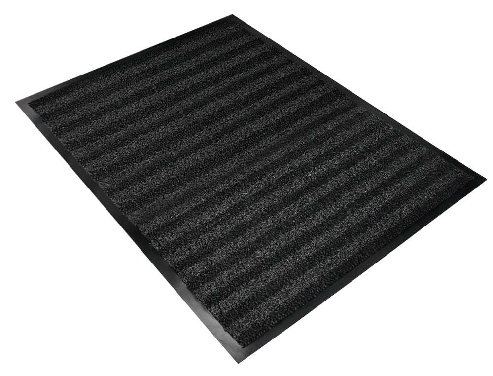 ALFOMBRA PARA SUELO Q-CONNECT PREMIUM PARA INTERIORES ANTIDESLIZANTE FIBRA POLIPROPILENO Y FIELTRO GRIS 90X150 CM