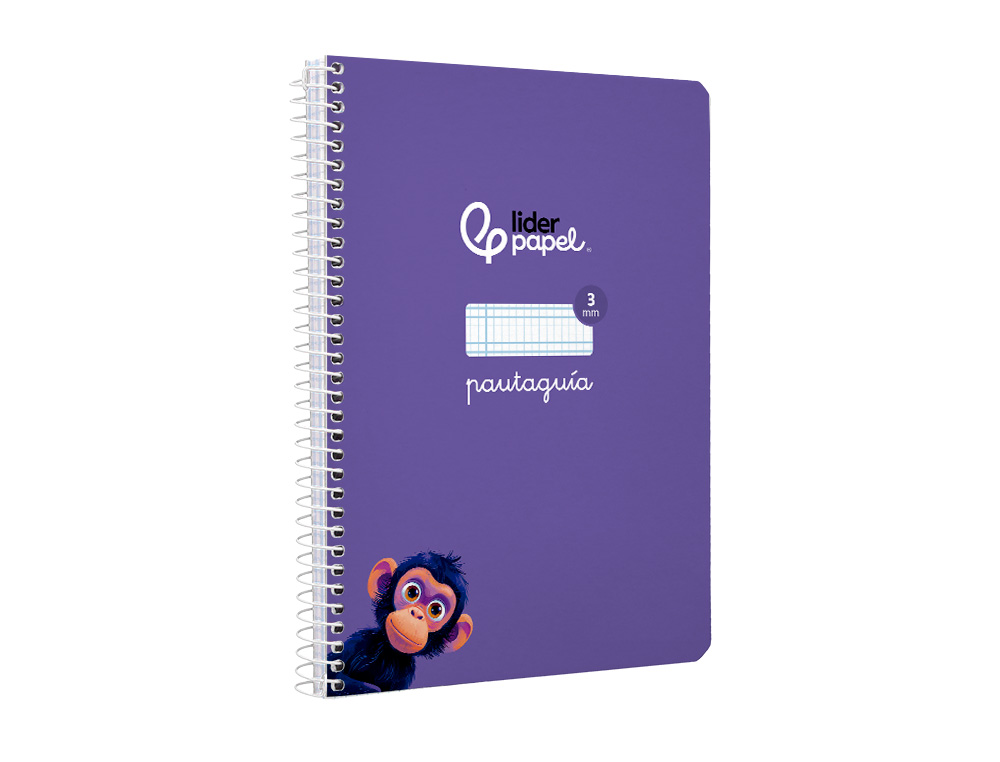CUADERNO ESPIRAL LIDERPAPEL A5 PAUTAGUIA TAPA BLANDA 40H 75 GR CUADRO PAUTADO 3MM COLOR LILA