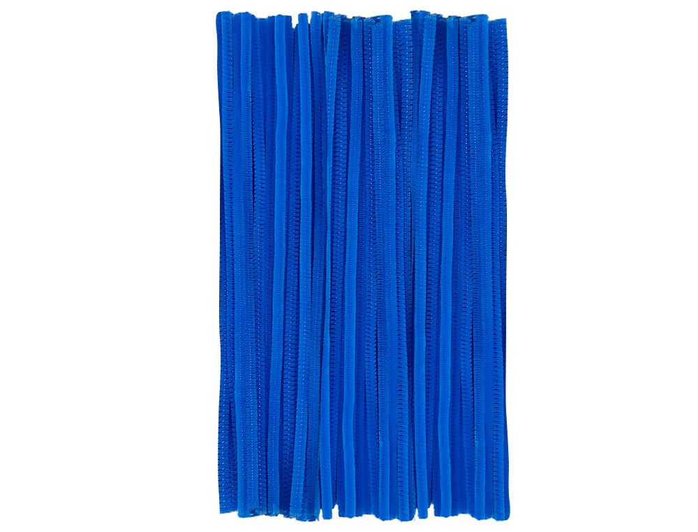 LIMPIAPIPAS DE CHENILLA LIDERPAPEL 30 CM COLOR AZUL MATE BOLSA DE 100 UNIDADES