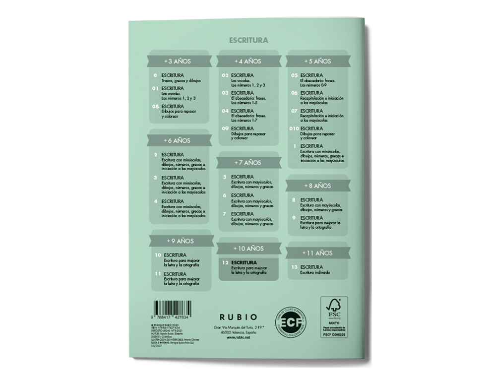 CUADERNO RUBIO CALIGRAFIA N 12