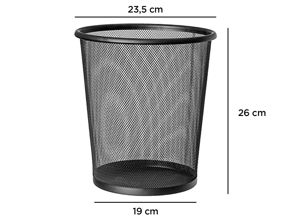 PAPELERA METALICA Q-CONNECT REJILLA NEGRA 190X260X235 MM