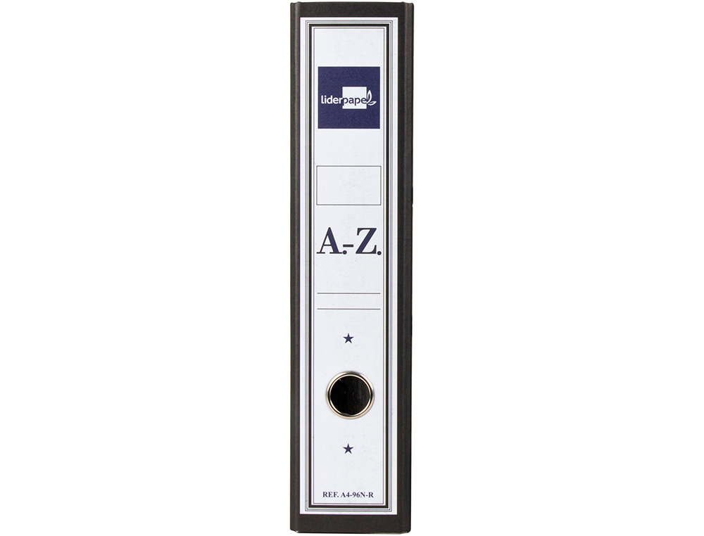 ARCHIVADOR DE PALANCA LIDERPAPEL CARTON FORRADO DIN A4 JASPEADO NEGRO SIN CAJA-CON RADO MECANISMO 75MM