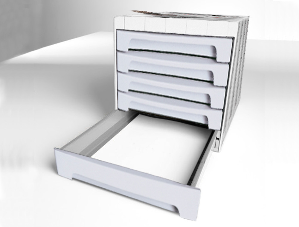 FICHERO CAJONES DE SOBREMESA ARCHIVO 2000 305X370X215 MM BANDEJA ORGANIZADORA SUPERIOR 5 CAJONES GRIS OPACO