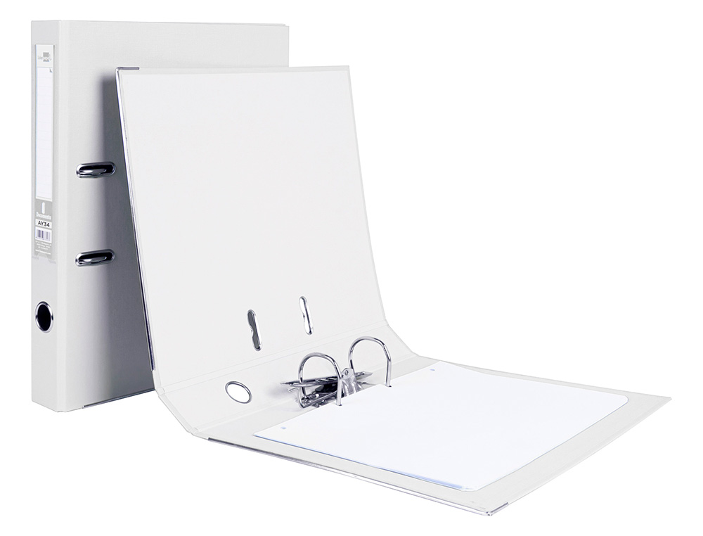 ARCHIVADOR DE PALANCA LIDERPAPEL FOLIO DOCUMENTA FORRADO PVC CON RADO LOMO 52 MM BLANCO COMPRESOR METALICO
