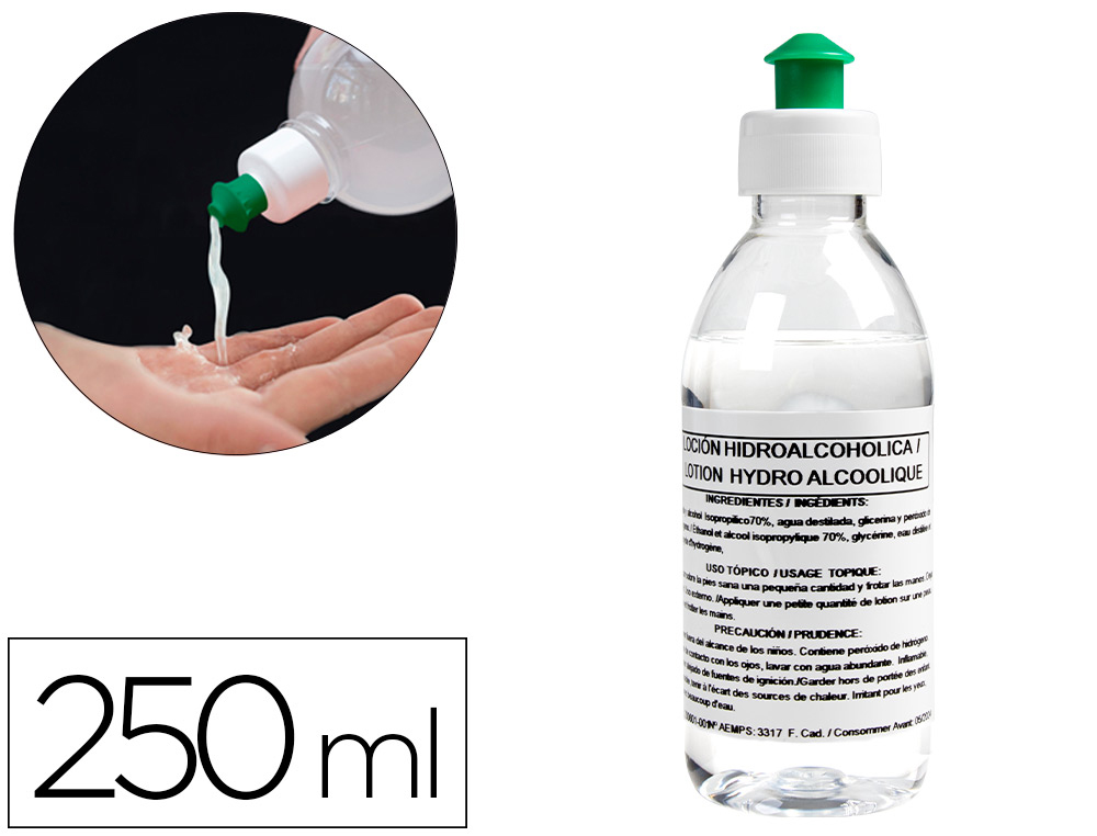 GEL HIDROALCOHOLICO HIGIENIZANTE PARA MANOS LIMPIAY DESINFECTA SIN NECESIDAD DE ACLARADO BOTE DE 250 ML