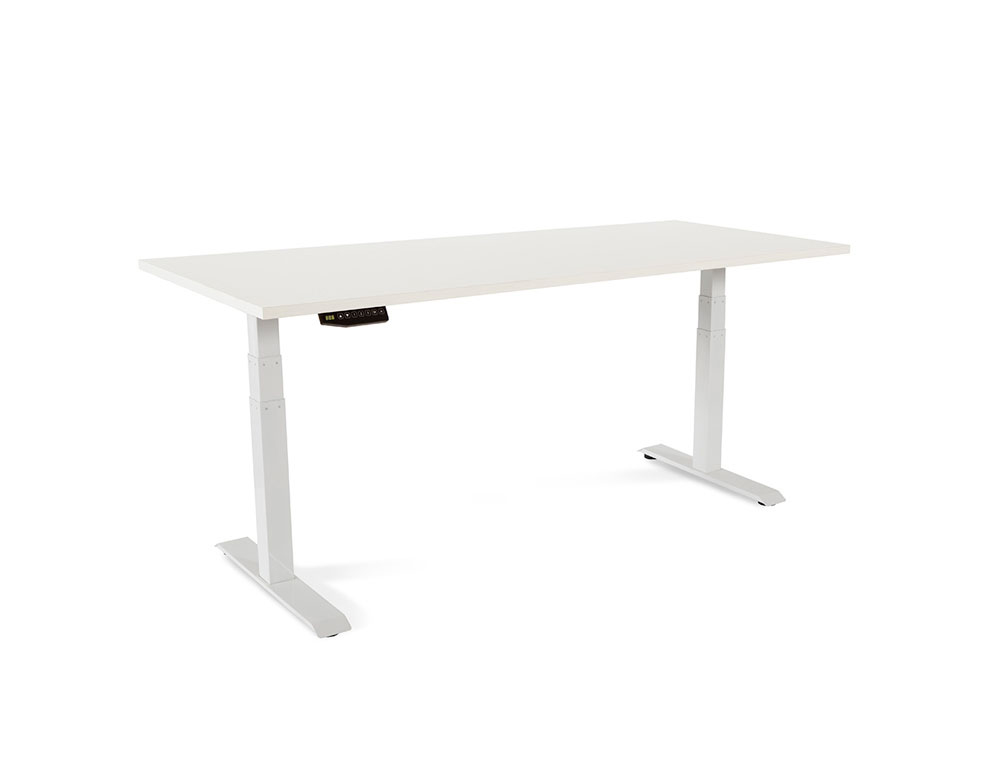 MESA ROCADA REGULABLE EN ALTURA ELECTRICAMENTE HASTA 129 CM ESTRUCTURA DE ACERO TABLERO 180 CM COLOR BLANCO