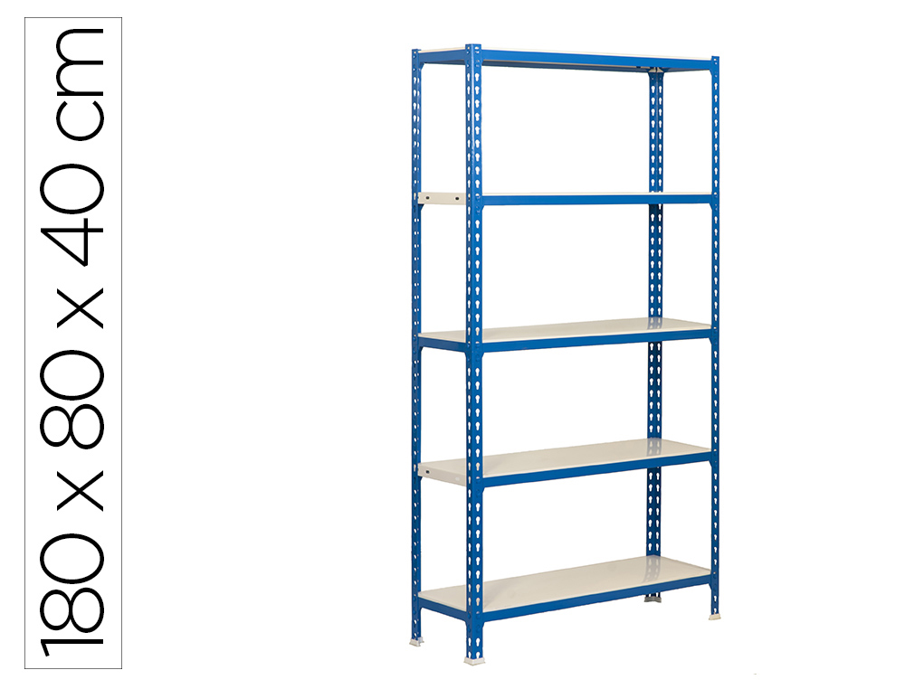 ESTANTERIA METALICA SIMONRACK KIT SIMONCLICK MINI 5/400 COLOR AZUL/BLANCO 5 ESTANTES 180 KG POR ESTANTE 180X80X40CM