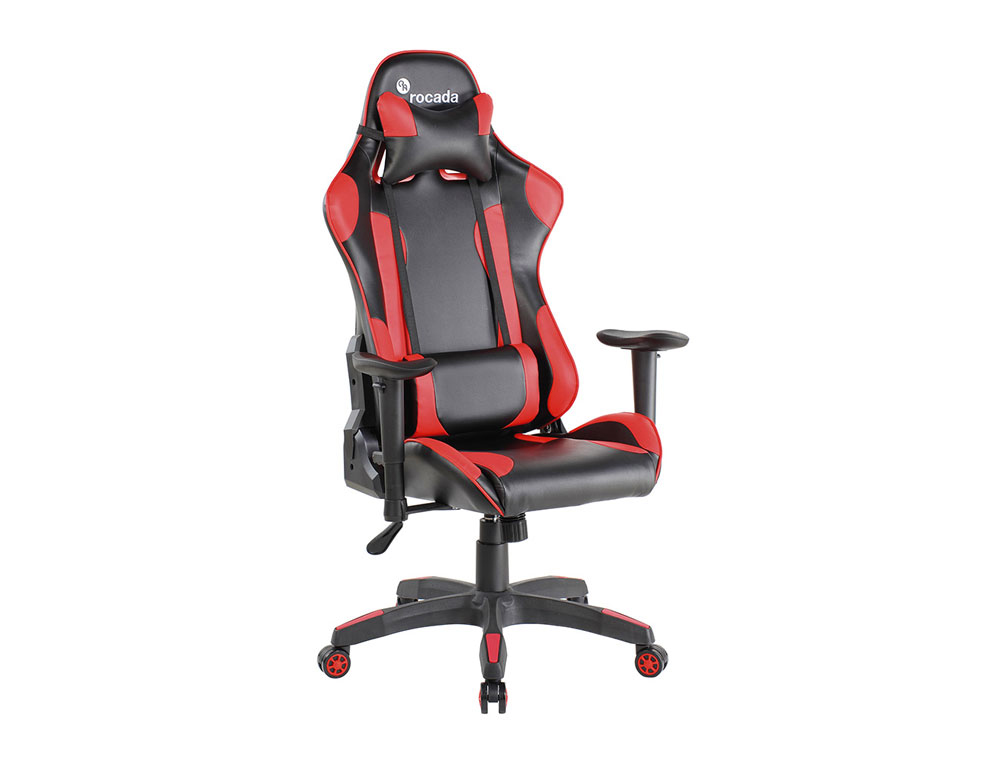 SILLA ROCADA GAMING PROFESIONAL CON BRAZO REGULABLES MECANISMO BASCULANTE SIMILPIEL