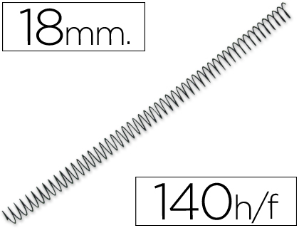 ESPIRAL METALICO Q-CONNECT 64 5:1 18MM 1,2MM CAJA DE 100 UNIDADES