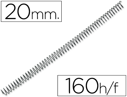 ESPIRAL METALICO Q-CONNECT 64 5:1 20MM 1,2MM CAJA DE 100 UNIDADES